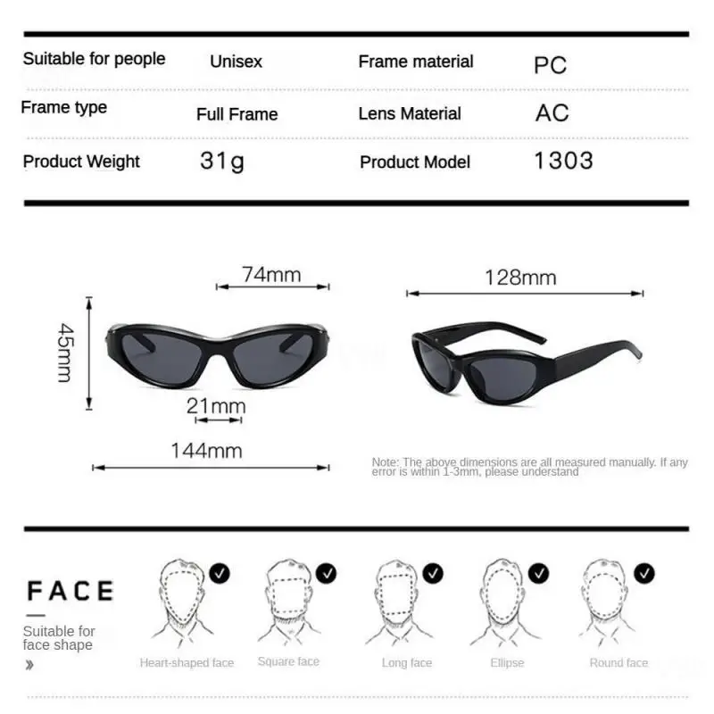 1/2/3PCS Punk Sunglasses Exquisite Fashion Convenient Glasses Sun Protection Tools Funny Glasses. All-match Comfortable