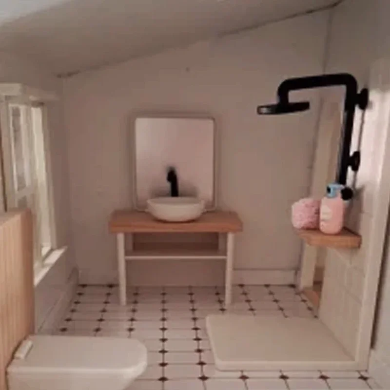 1/12 Simulazione casa delle bambole Lavabo Vasca WC Modello Liberamente combinato Decorazioni per il bagno Casa delle bambole Accessori per mobili in miniatura