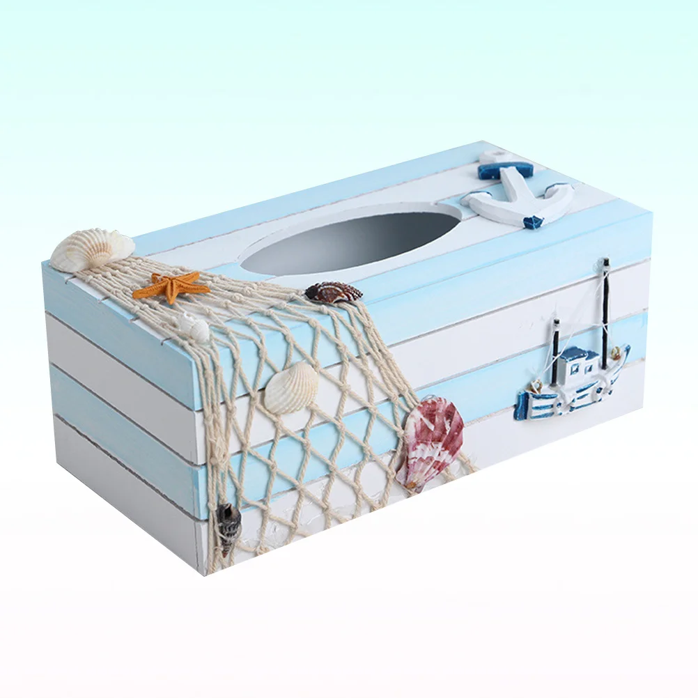 

1Pcs Mediterranean Tissue Box Wooden Storage Holder for Home Office Desktop Decoration Craft Container Mediterranean Tissue Box