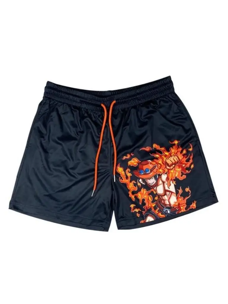 Summer men's sports and leisure fitness shorts anime pants 3D digital printing quick-drying mesh shorts