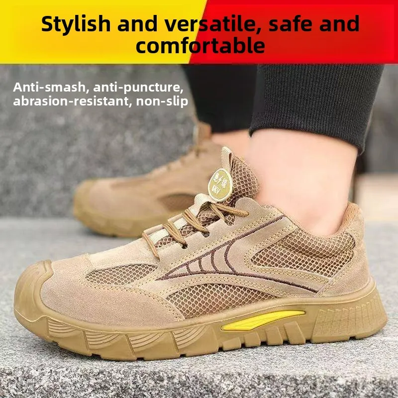 Comfortable Soft Work Shoes Men's New Style Lightweight Breathable Fall Insulated Construction Site Safety Shoes round Toe