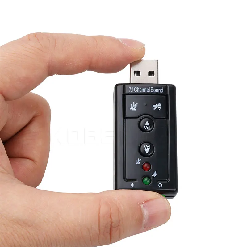 Carte son externe USB 7.1 pour ordinateur portable, 2.0 canaux, audio, micro, haut-parleur, adaptateur, microphone stéréo, jack 3.5mm, casque