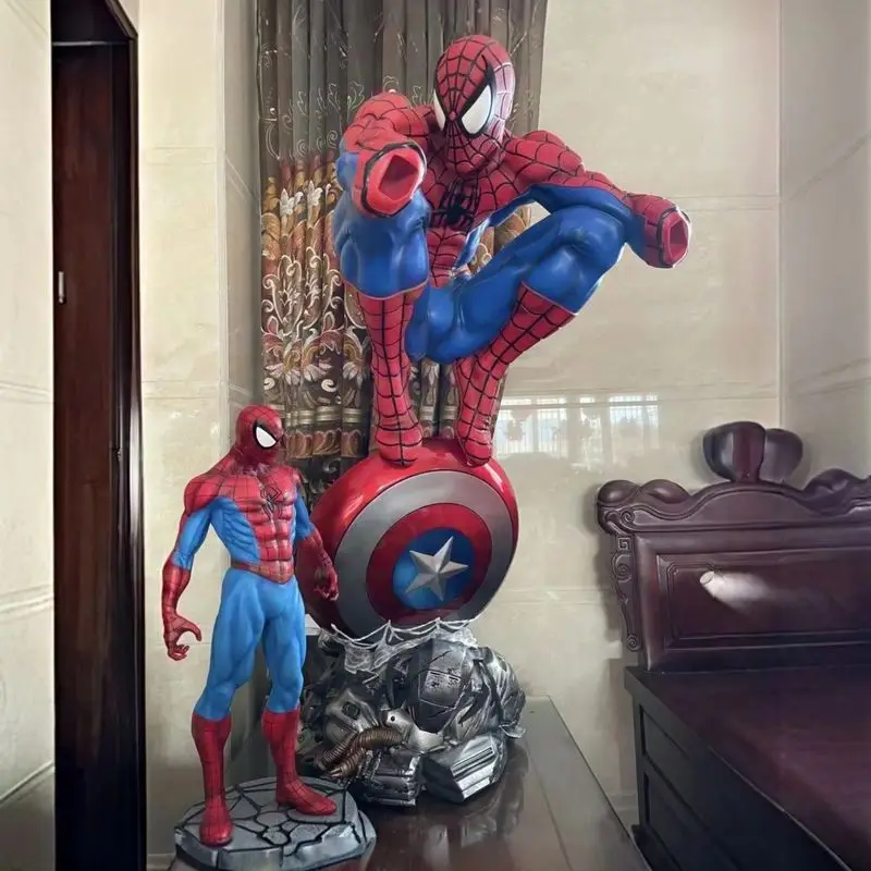 Clássico vermelho azul spiderman resina estátua presente de aniversário amigo colecionável figura de ação brinquedo poseidon design exclusivo colecionáveis