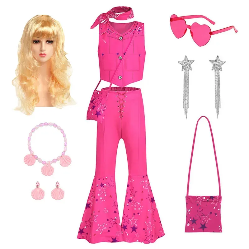 

qq28LQToddler Hot-Pink Birthday Party Cosplay Halloween Fancy Easter Dress Little Girls Stage Performance Holiday D