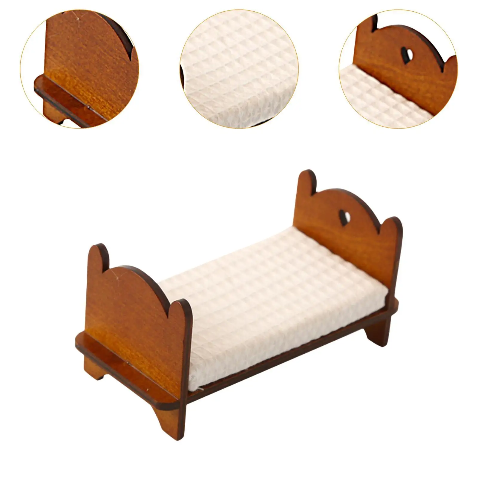 인형 집 가구 인형 집 장식 소형 침대 1:12 인형 집 요정 정원 의자 역할 놀이 액세서리 나무 가구