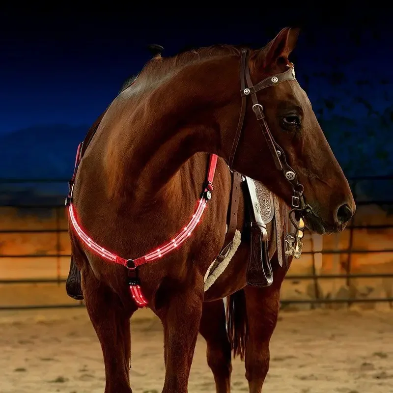 100CM LED Horse Chest Straps Riding Decoration Luminous Tubes Horses Riding Equestrian Saddle Halters Horse Care Products