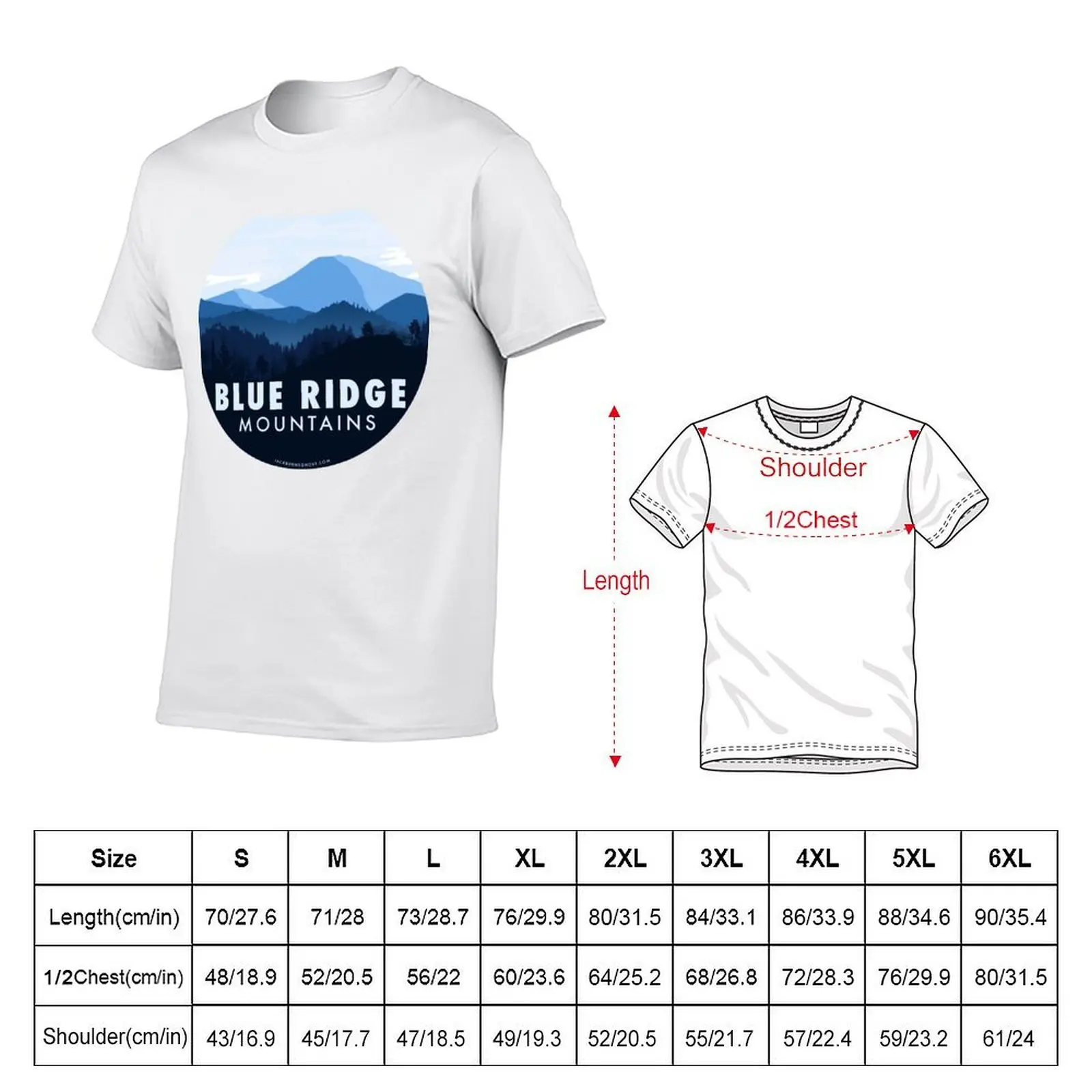 Blue Ridge Mountains T-Shirt man t shirt summer man t shirt luxury t shirt man cotton T-shirt