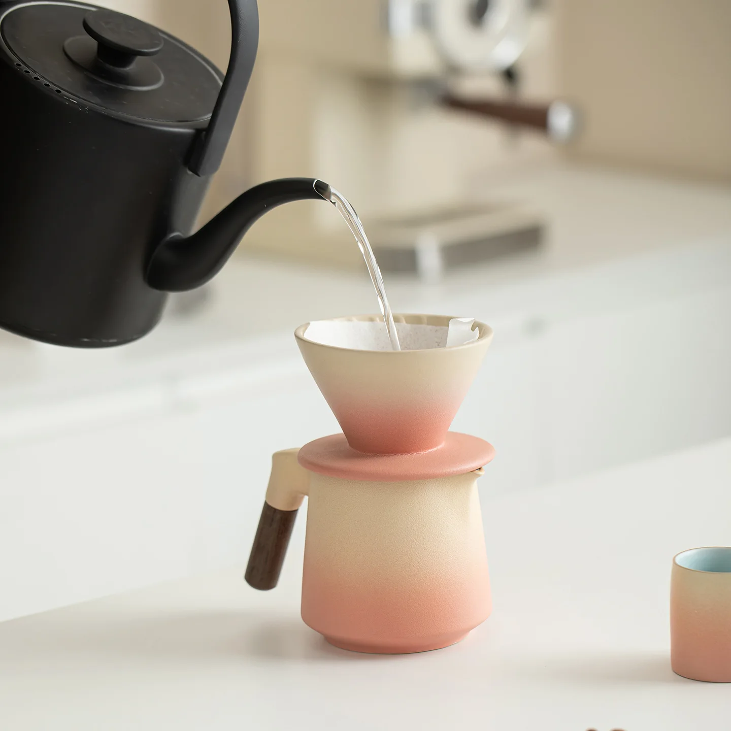 

Gradient Color Coffee Filter Sharing Pot Ceramic Coffee Filter Funnel Dripper Pot Reusable Coffee Accessories