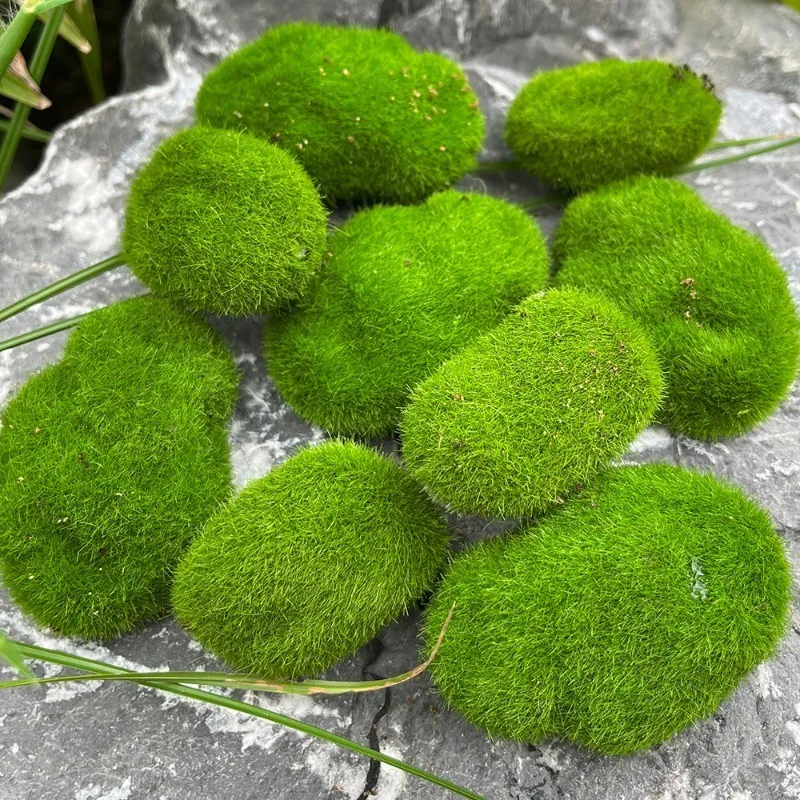 100/5pcs Artificial Moss Rocks Foam Fake Green Moss Stone Micro Landscape DIY Crafts for Home Garden Flower Pot Decoration Rocks