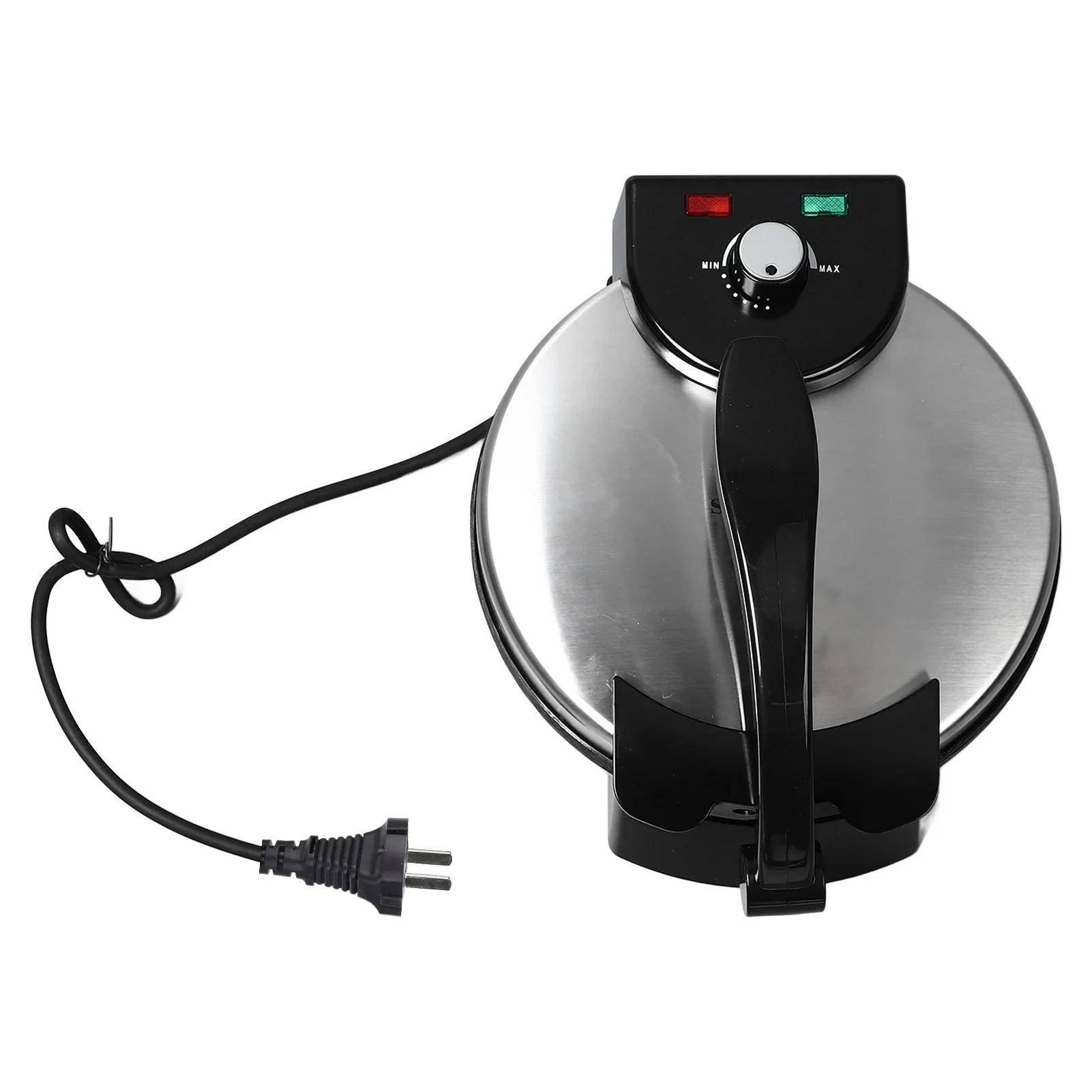 صانع الكريب 1200 واط الفولاذ المقاوم للصدأ صينية مستديرة كهربائية غير لاصقة مع التحكم في درجة الحرارة للبيض الفطائر البيتزا صانع الكريب