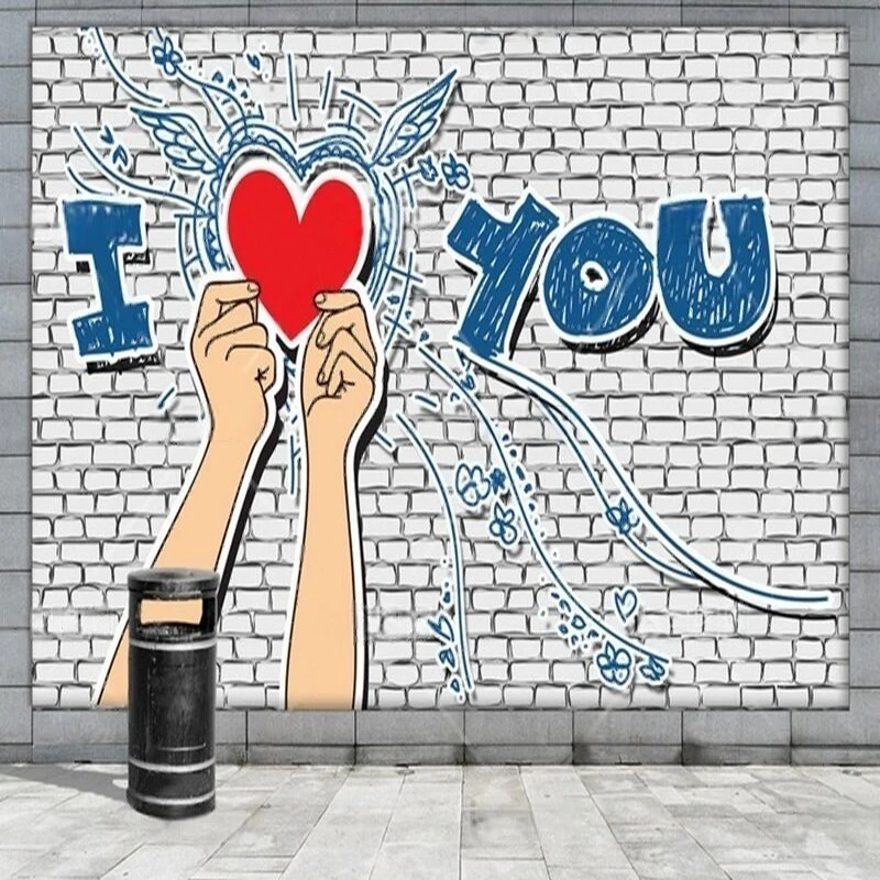 

Модные креативные и персонализированные граффити с ручной росписью «Я люблю тебя», популярное ТВ-украшение дома, фоновая и настенная живопись
