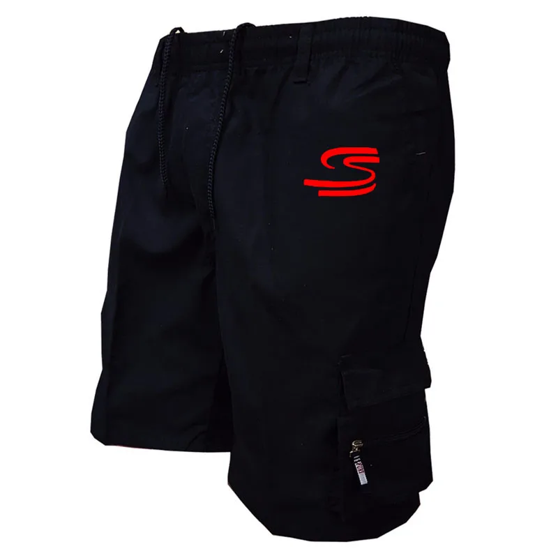 夏の新しいメンズショーツジョギング速乾性通気性カーゴパンツセナプリントマルチポケットビーチパンツカジュアルスポーツショーツ