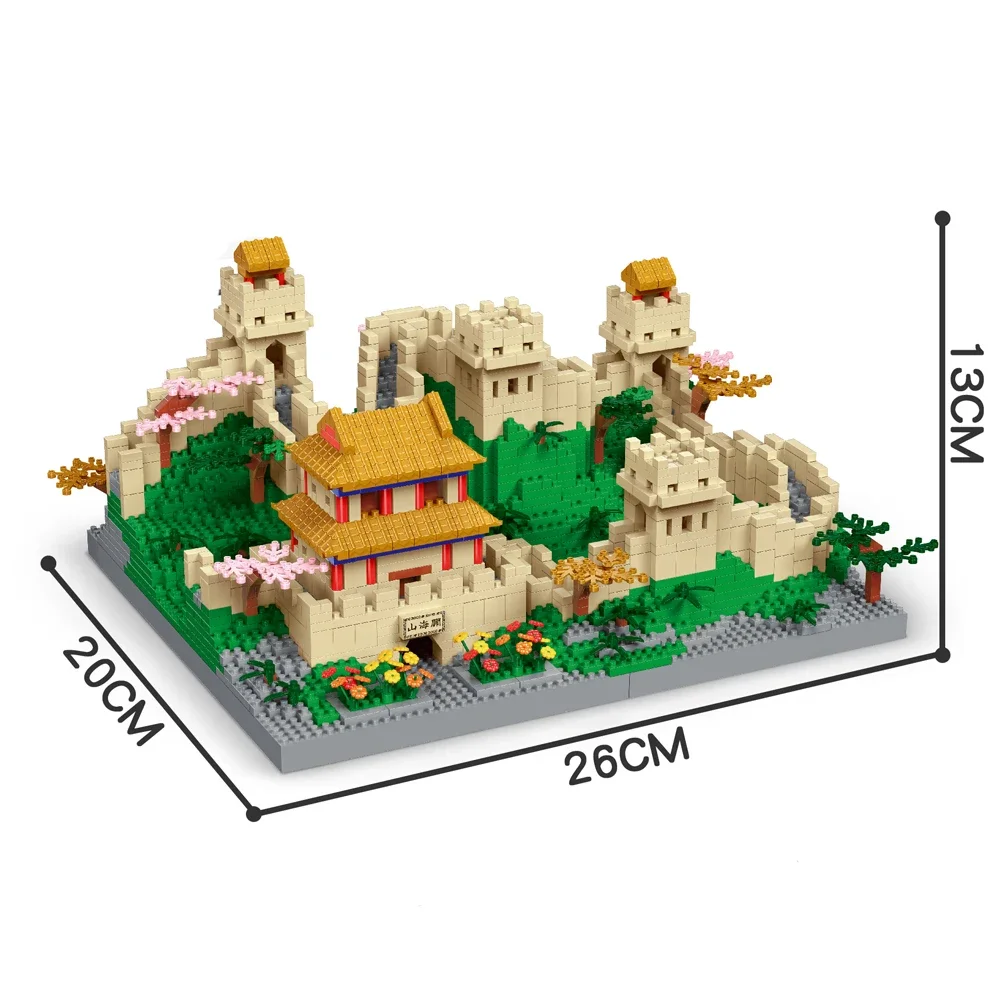 Blocs de construction à microparticules Great Wall – appréciant la beauté de l'architecture chinoise, idéaux pour la décoration de la maison et les cadeaux