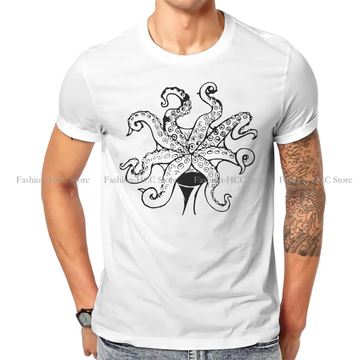 

Octopus Garden O Neck TShirt Octopus Pure Cotton Classic T Shirt Men Tops Individuality Hot Sale