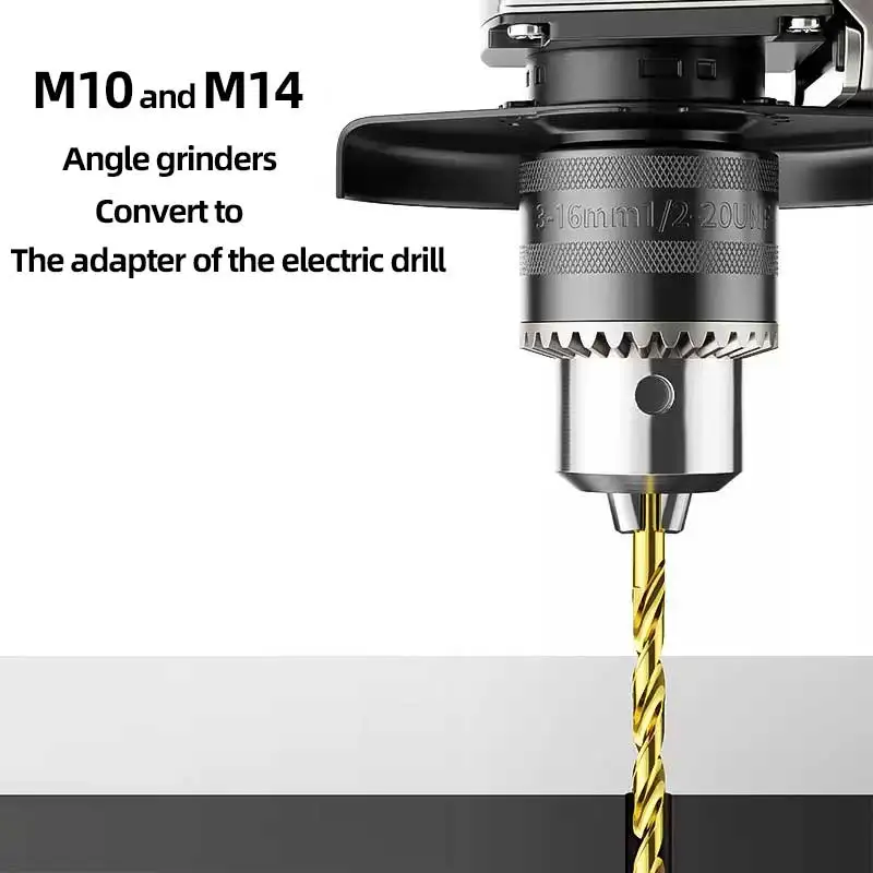 

M14/M10 Angle Grinder Drill Adapter - Universal Electric Tool Converter for Metal Cutting/Wood Sanding, DIY Workshop Accessory