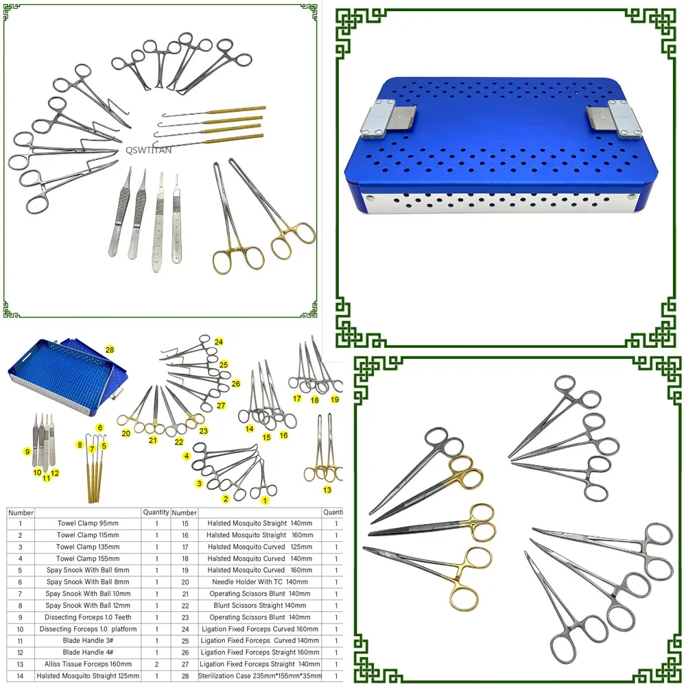 

Animal Ovary Ligation Sterilization Tool with Box Animal Ovariectomy Ovary Orthopedic Surgical Instruments pet