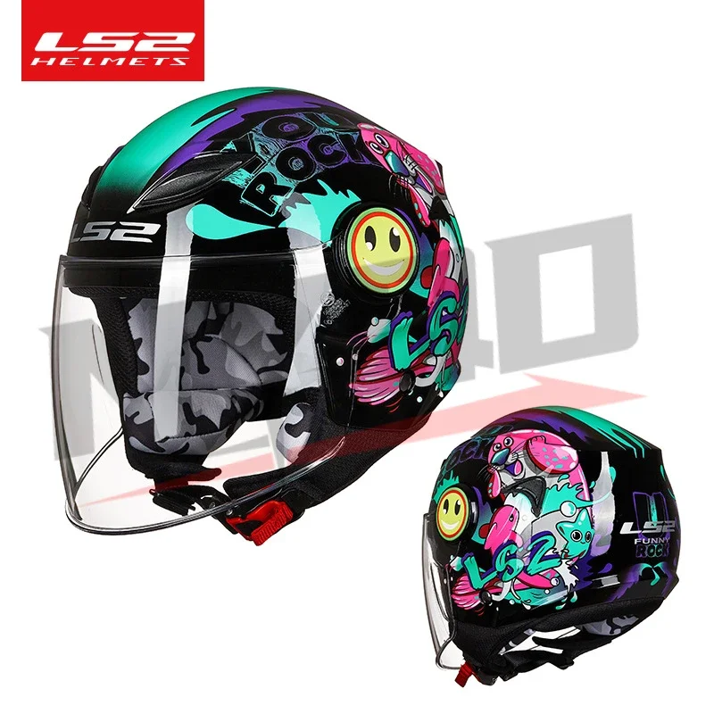 LS2 Motorcycle Helmet Men and Women Kadin Battery Electric Vehicle Four SeasonsBabyHard Hat3C Children's Half Helmet casco moto