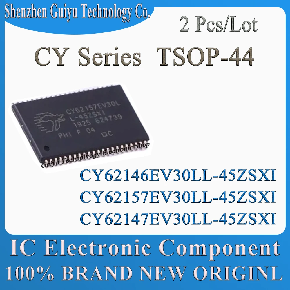 2 Pcs/Lot CY62147EV30LL-45ZSXI CY62157EV30LL-45ZSXI CY62146EV30LL-45ZSXI CY62147EV30LL CY62157EV30LL CY TSOP-44 IC Chip