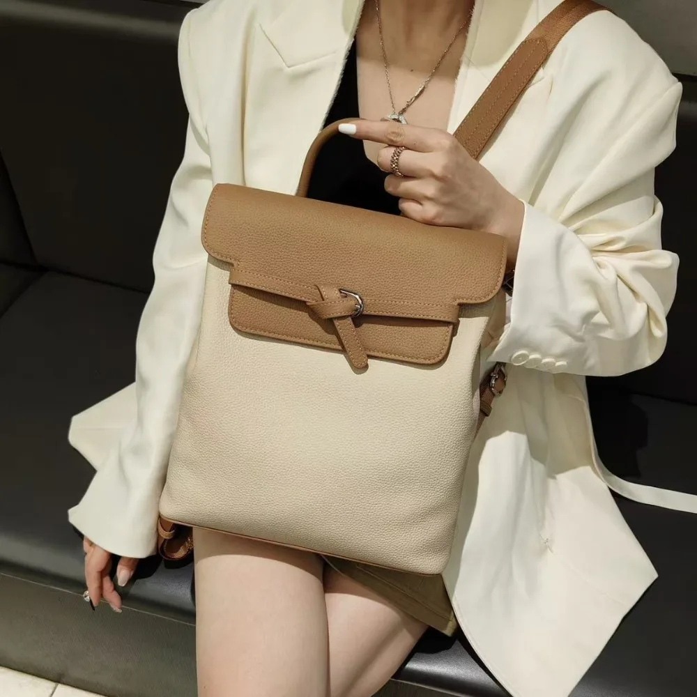 Simple Commuter Solid Color Women's Bag 2026 New Fashion Autumn Backpack Academy Casual Style Unique Texture Fashion Simple