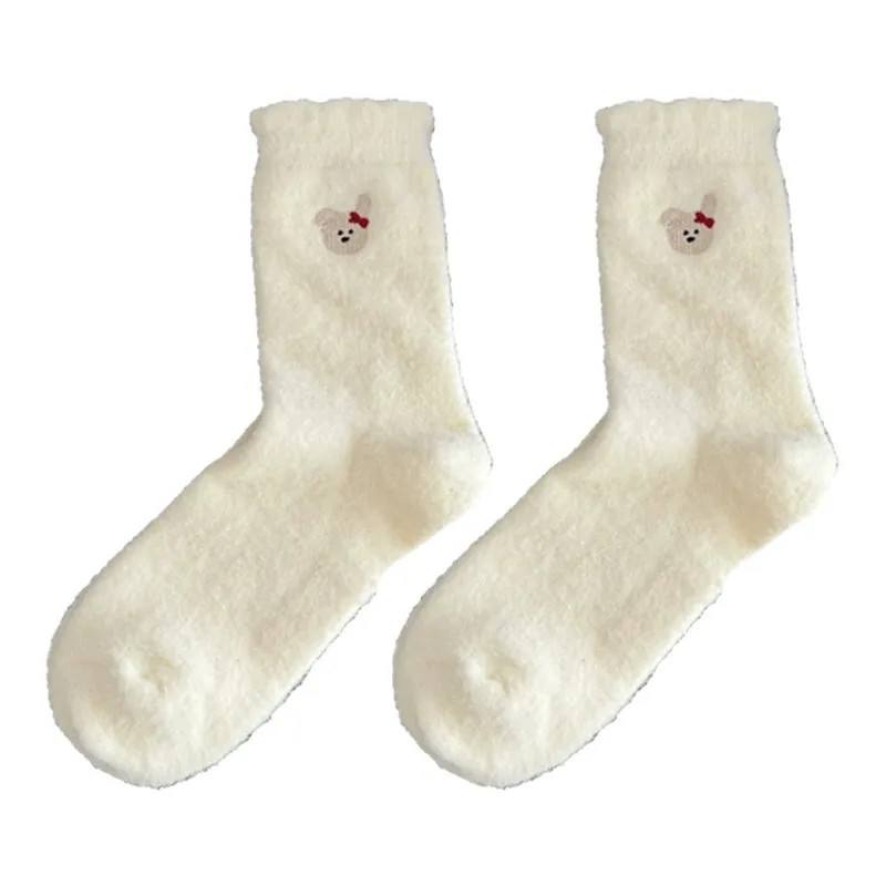 5 пар женских осенне-зимних толстых носков, милые плюшевые толстые теплые простые удобные универсальные носки на зиму