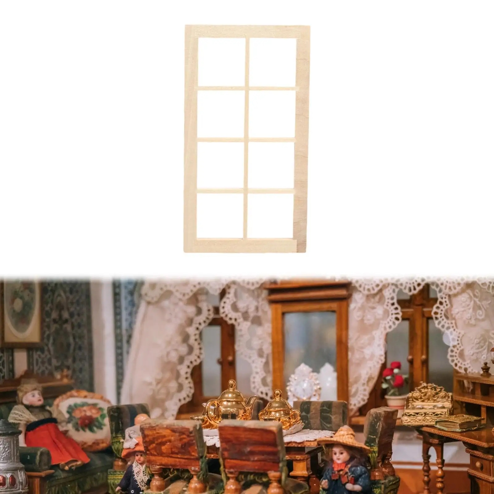 Poppenhuis Miniatuur Raam DIY Decor Realistisch 1/12 Accessoire Klein Meubilair Model Lege Decoratie Poppenhuis Meubels