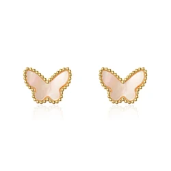 Trendy Luxury Butterfly Shell  Stud Earrings 2023 Korean New Simple Geometry Female Jewelry