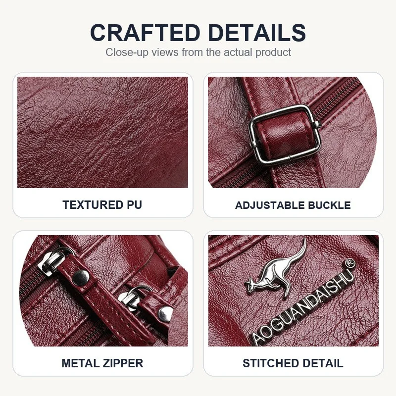 Muttertasche aus weichem Leder, großes Fassungsvermögen, modische Umhängetasche für Damen