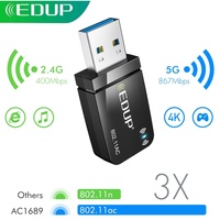 EDUP AC1689 1300Mbps USB 3.0 WiFi Adapter Dual Band 5G/2.4G Wireless Network Card Mini Portable Ethernet Dongle for PC Laptop