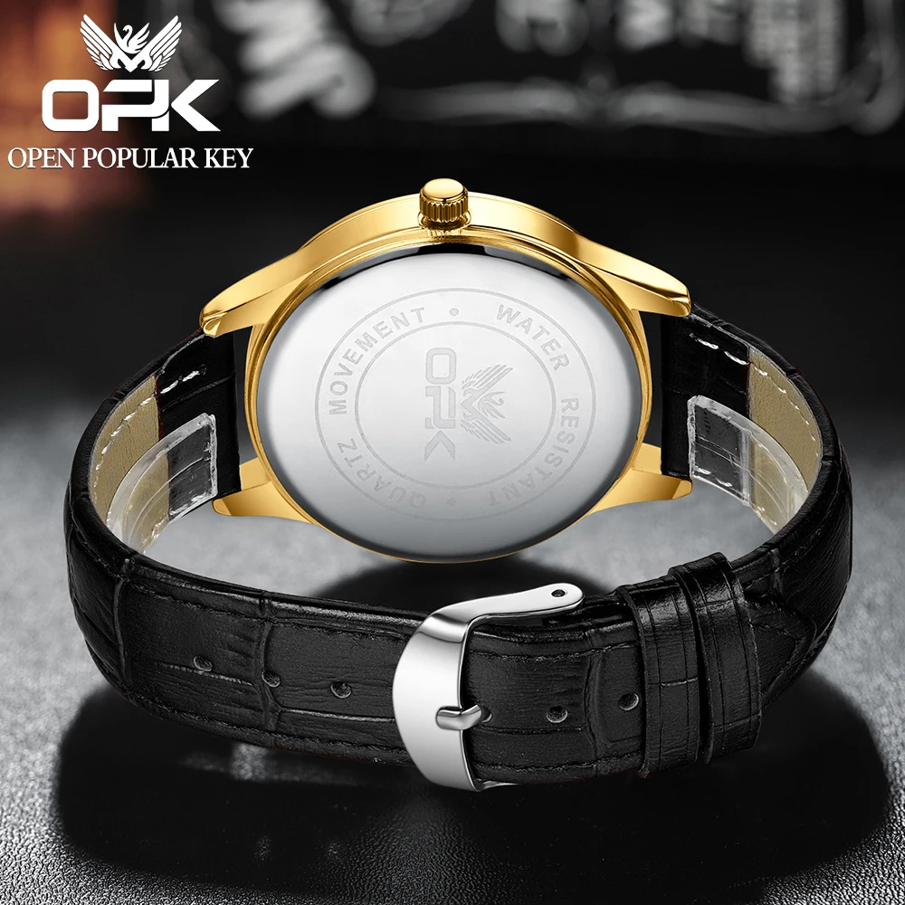 OPK 브랜드 남성용 방수 벨트 쿼츠 시계 8159