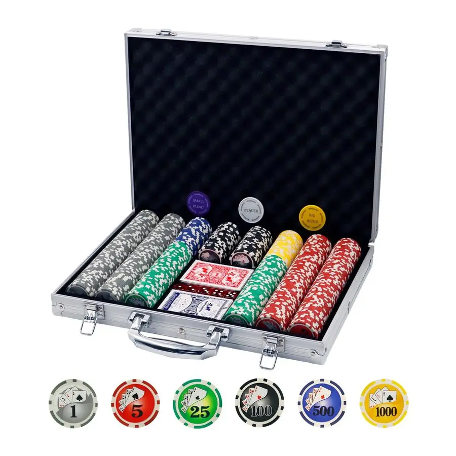 

Poker Chips with Numbers,500PCS Poker Chip Set with Aluminum Travel Case,11.5 Gram Poker Set for Texas Holdem and Blackjack Gamb