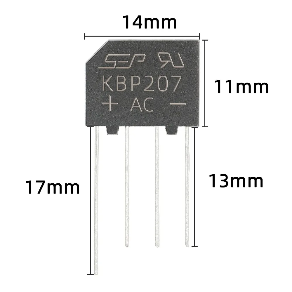 5pcs 10pcs Bridge Rectifier KBP307 KBP210 KBP206 KBP207  KBP310 KBP410 Power Diode Electronic Components