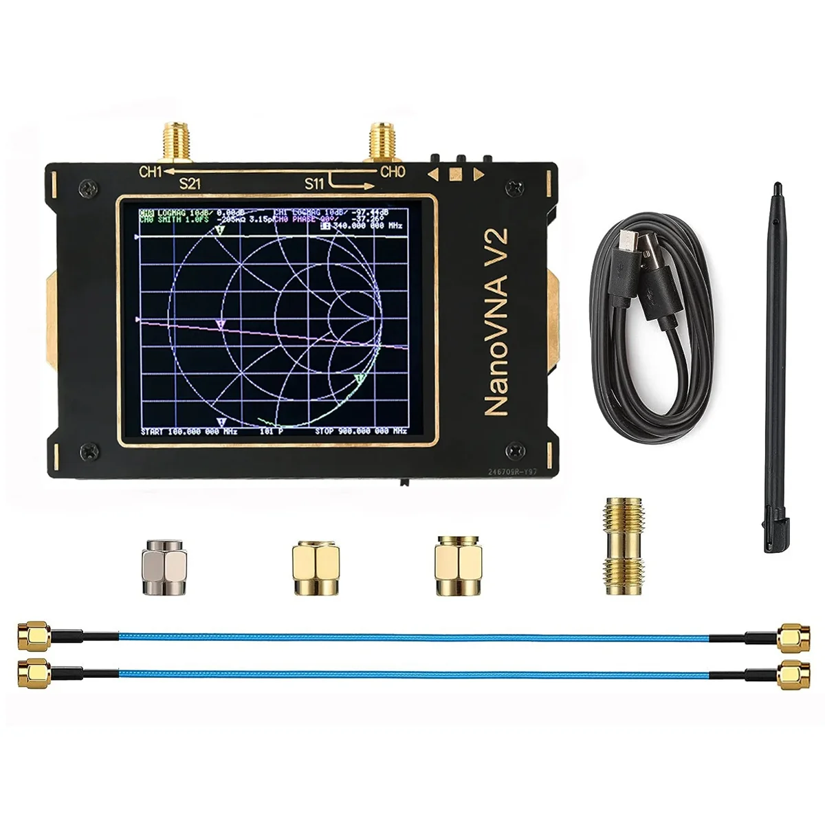 

NanoVNA V2 S-A-A-2 Vector Network Analyzer 50KHz-3GHz MF HF VHF UHF 3.2 Inch Network Spectrum Antenna Analyzer