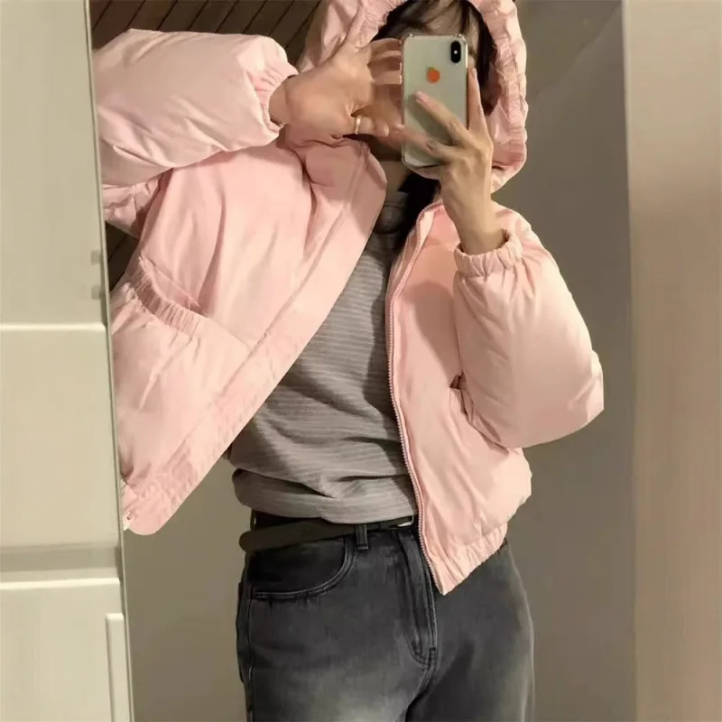 ERUME 東大門2024冬 グースダウンジャケット レディース Sサイズ おしゃれ 暖かい綿コート 通勤 ストレートカット