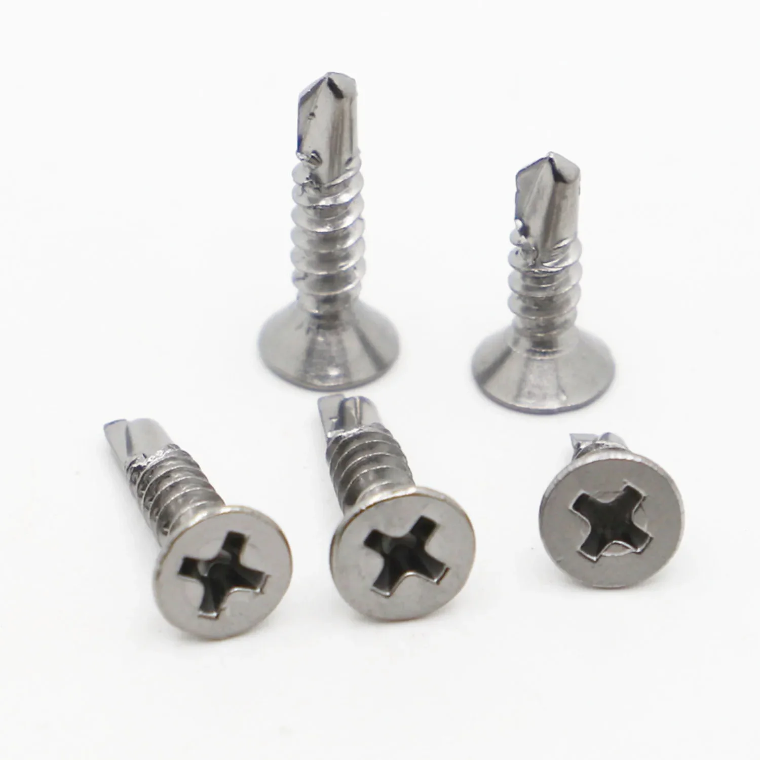 410 Stainless Steel Self Tapping Screw M3.5 M4.2 M4.8 M5.5 M6.3 Flat Head Phillips Self Drilling Screw