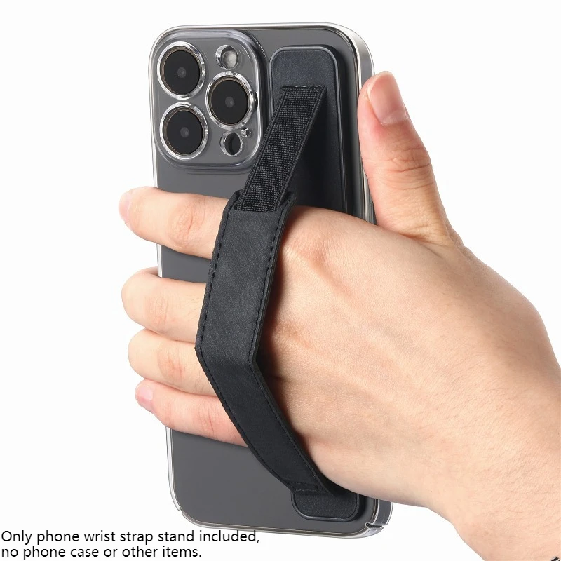 Universeller selbstklebender Teleskop-Telefongriffständer aus PU-Leder mit Hand-Handgelenkhalter für die meisten Smartphones, Ständerhalterung