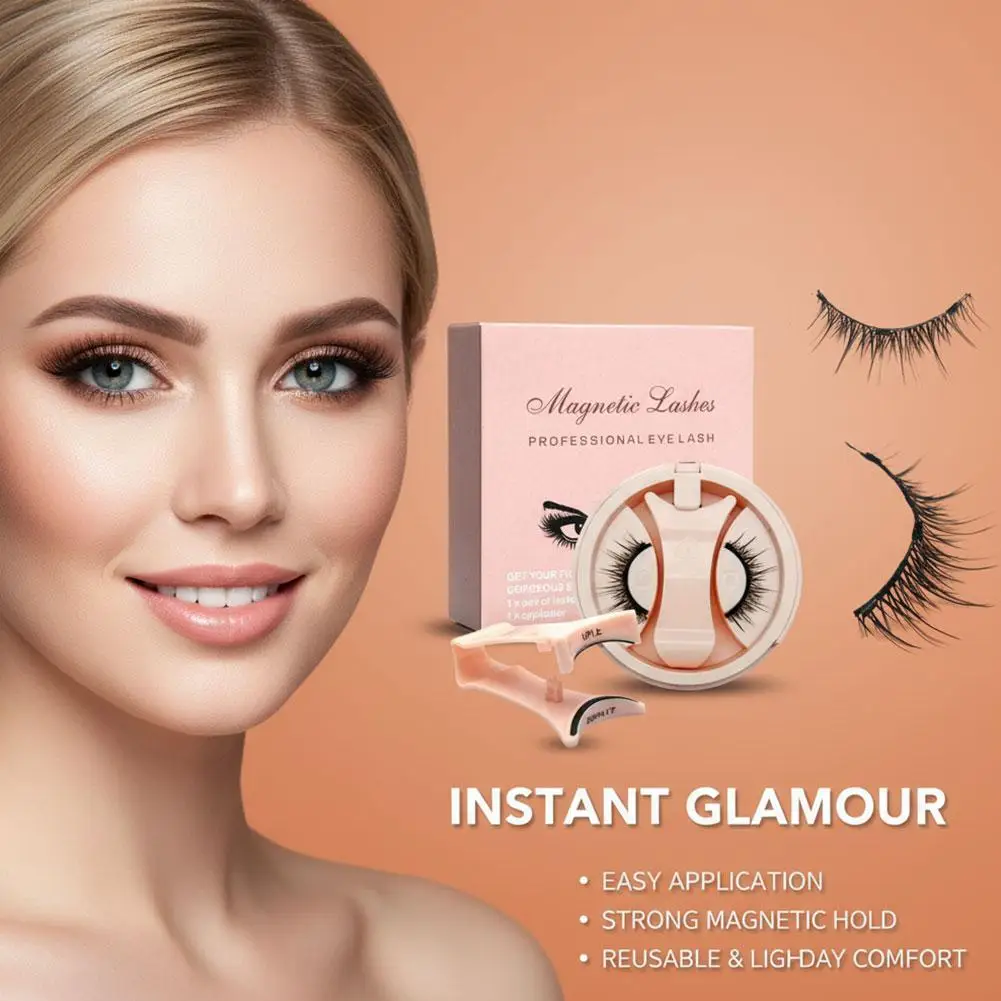 Reusable Magnetic Lashes Magnetic Eyelashes Natural Look False Eyelashes with Applicator Easy to Wear and Remove Glue-Free - view 3