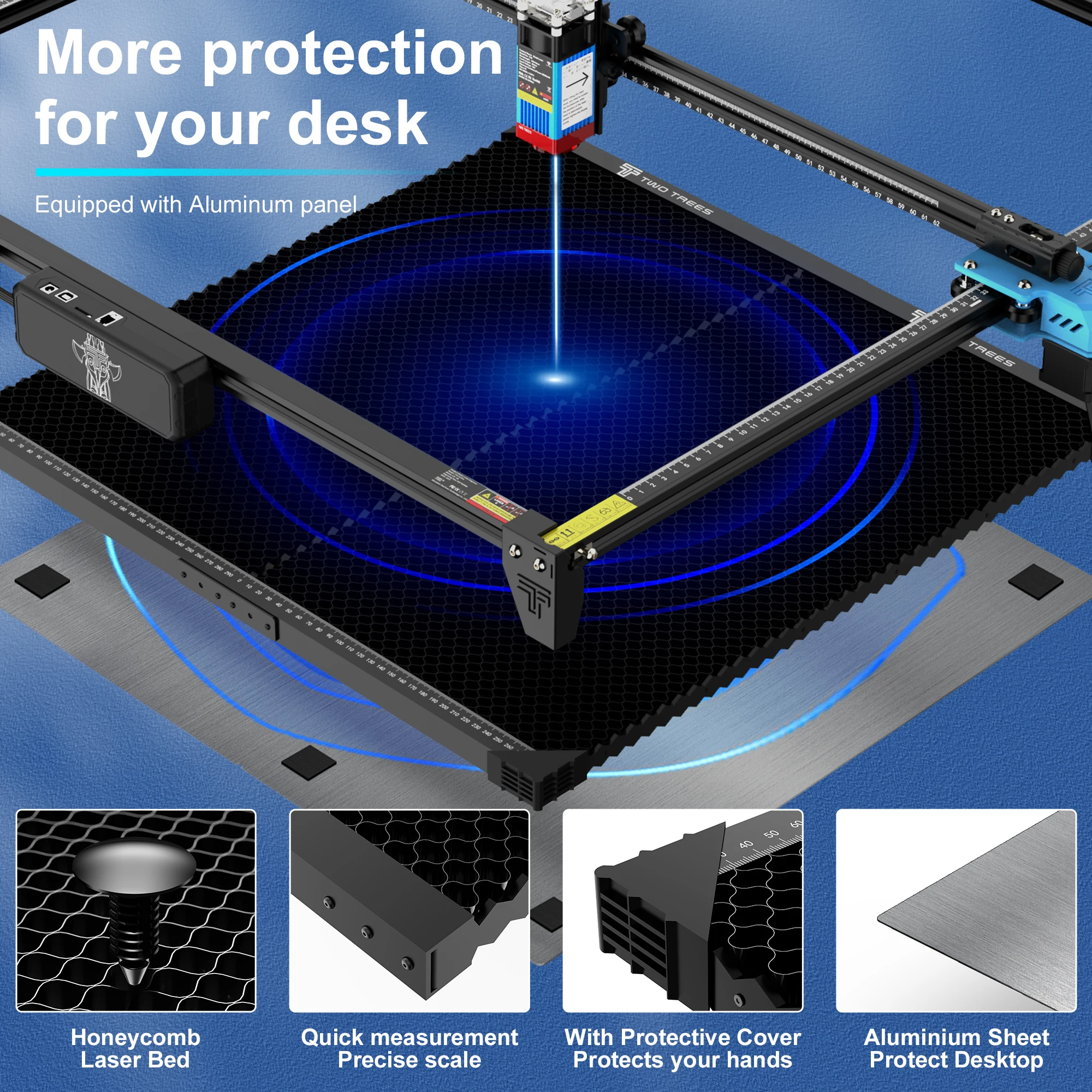 Imagem -04 - Honeycomb Working Table Painel Laser Kit de Expansão de Atualização 600x600 mm 2-em1 Spliceable Tts55 Tts-10 Pro