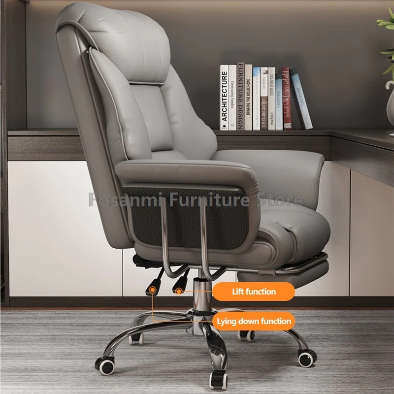 Strong Support Leather Office Chair with Wide Armrests Ergonomics Home Gamer Desk Swivel Chair Adjustable Gaming Computer Chairs