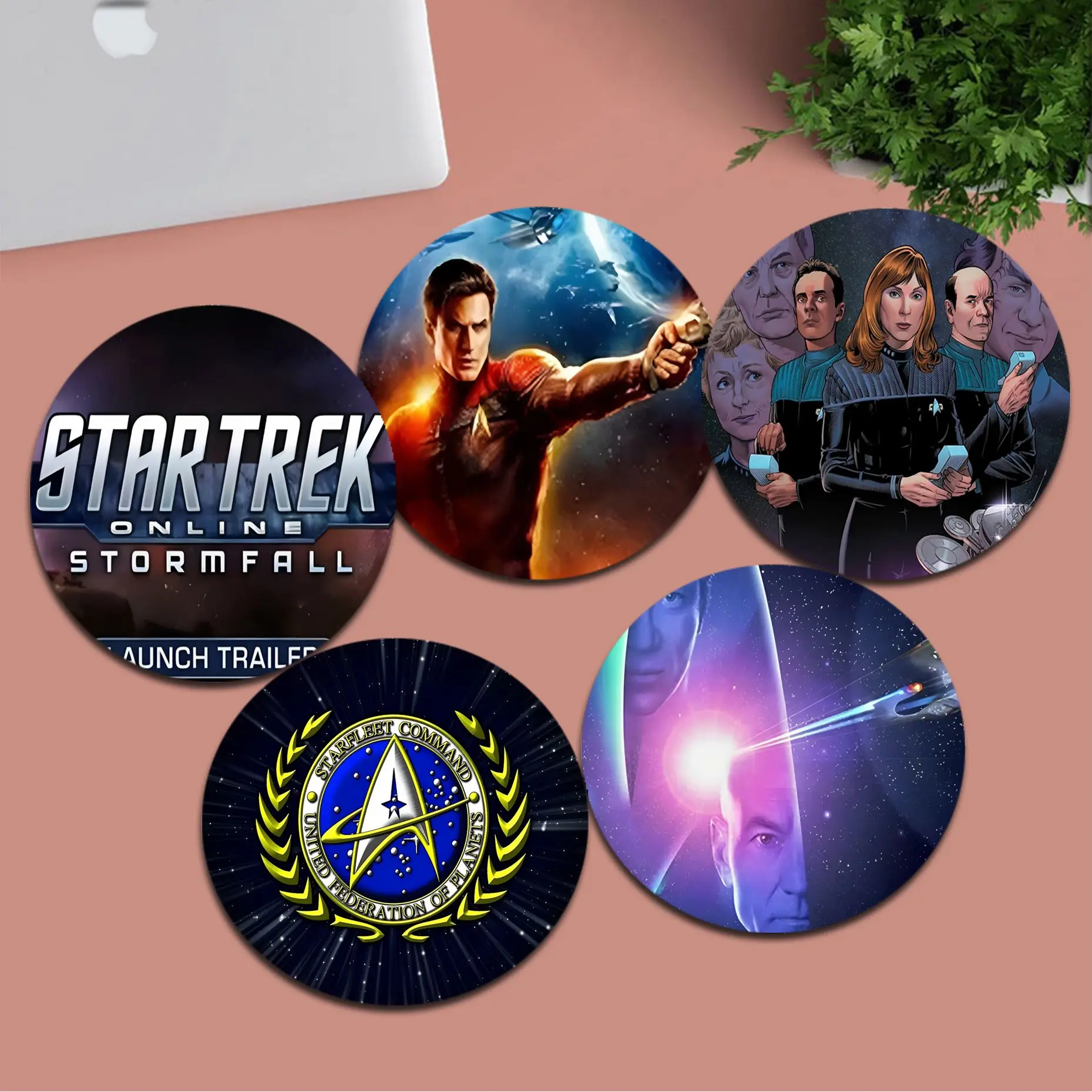 Star Trek Mousepad Animation Round Big Promotion Table Mat Student Mousepad Computer Keyboard Games Pad Office Desk Accessories