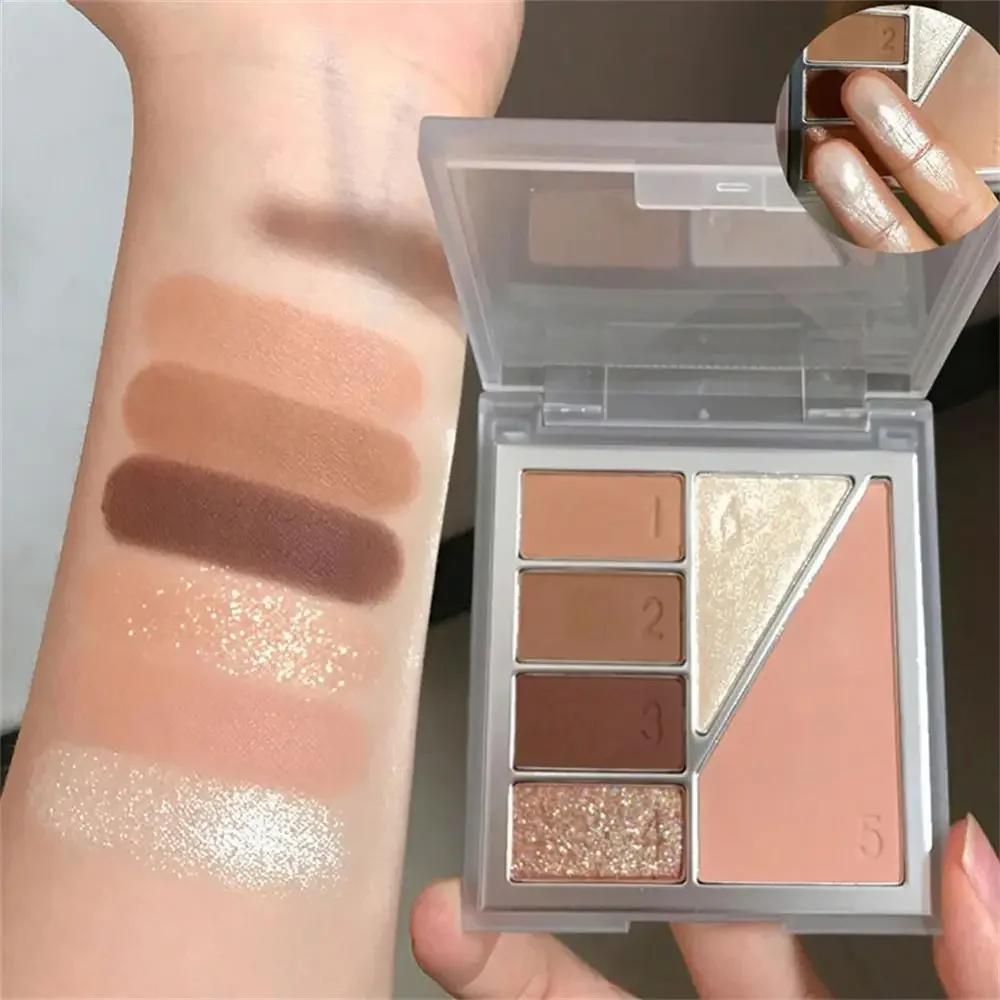 Heallor paleta de sombra de ojos de 9 colores, sombra de ojos de perla mate, maquillaje para principiantes, sombra de ojos Rosa desnuda, baja saturación, todo mate P