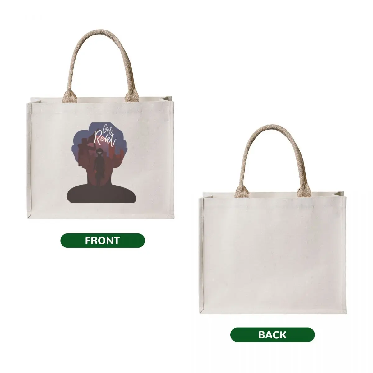 Get Rekt Tote Bag Tragetasche Anpassbare Tragetasche Stofftaschen Hand