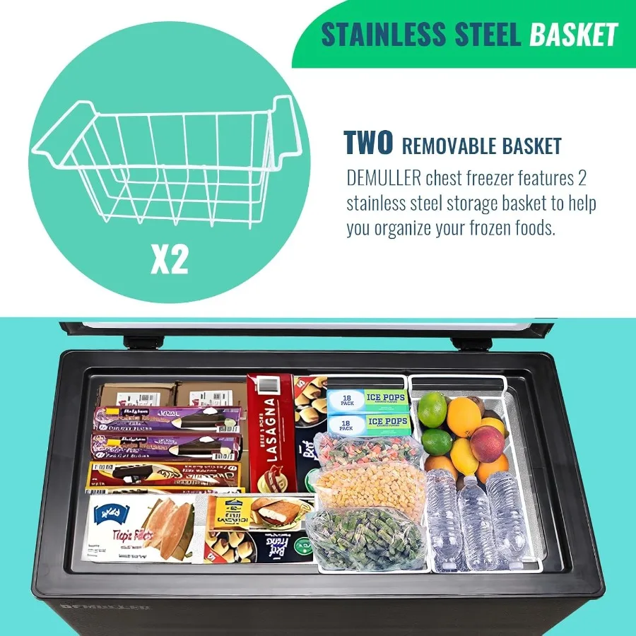 Глубокая морозильная камера 4,0 куб. фута с электронным управлением Отдельностоящие морозильные камеры с 2 подвесными корзинами из нержавеющей стали Мини-морозильная камера Top Op