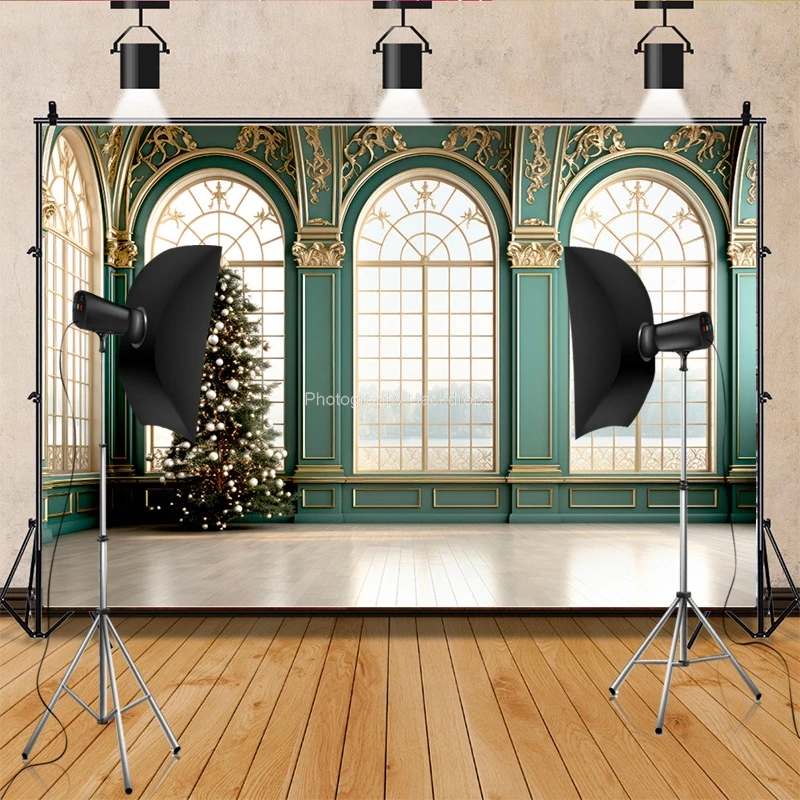 Cozy Christmas Day Scene Fireplace Photography Backdrop Props Winter Living Room New Year Gift Holiday Photo Background RS-13