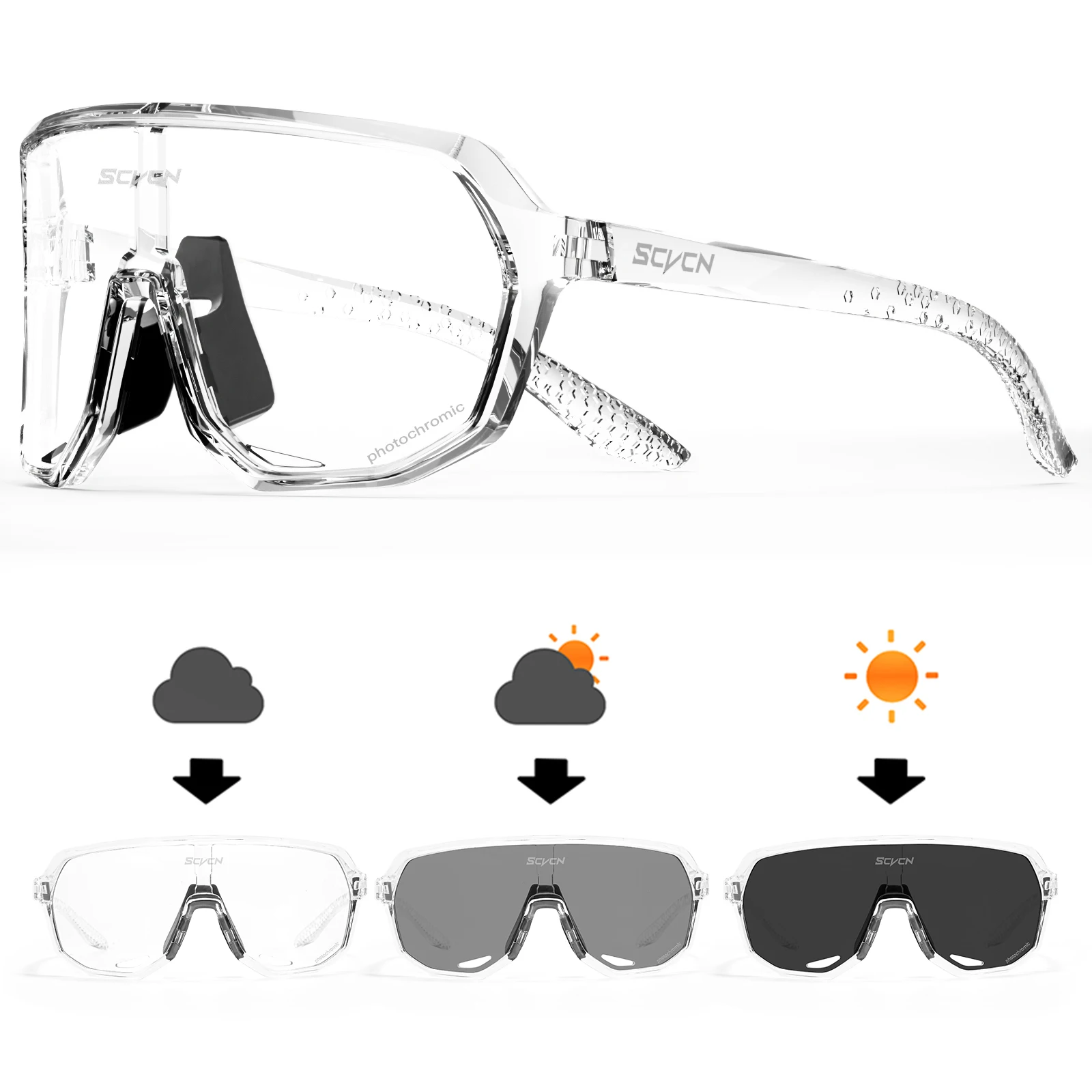 SCVCN Radfahren Gläser UV400 Photochrome Sonnenbrille Männer Sonne Mountainbike Straße Fahrrad Brillen Sport Laufen MTB Zyklus Gogg 6