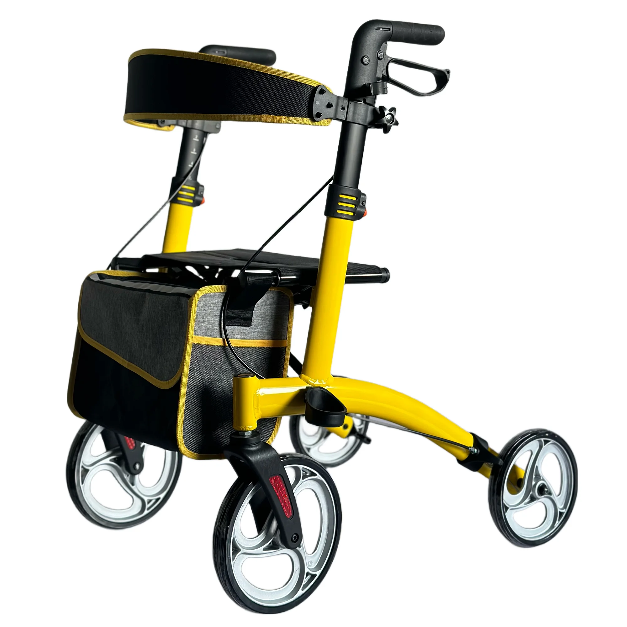 Aluminium Alloy Walker Aid Rollator Upright Rollator Walker Stand Up Height Adjustable Walker For The Elderly