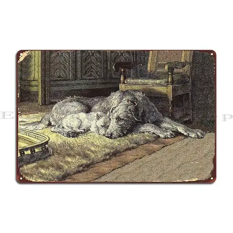 Placa metálica con diseño de perro irlandés y West Highland Terrier, póster para pared de cine, placa de cocina, cartel de lata impreso