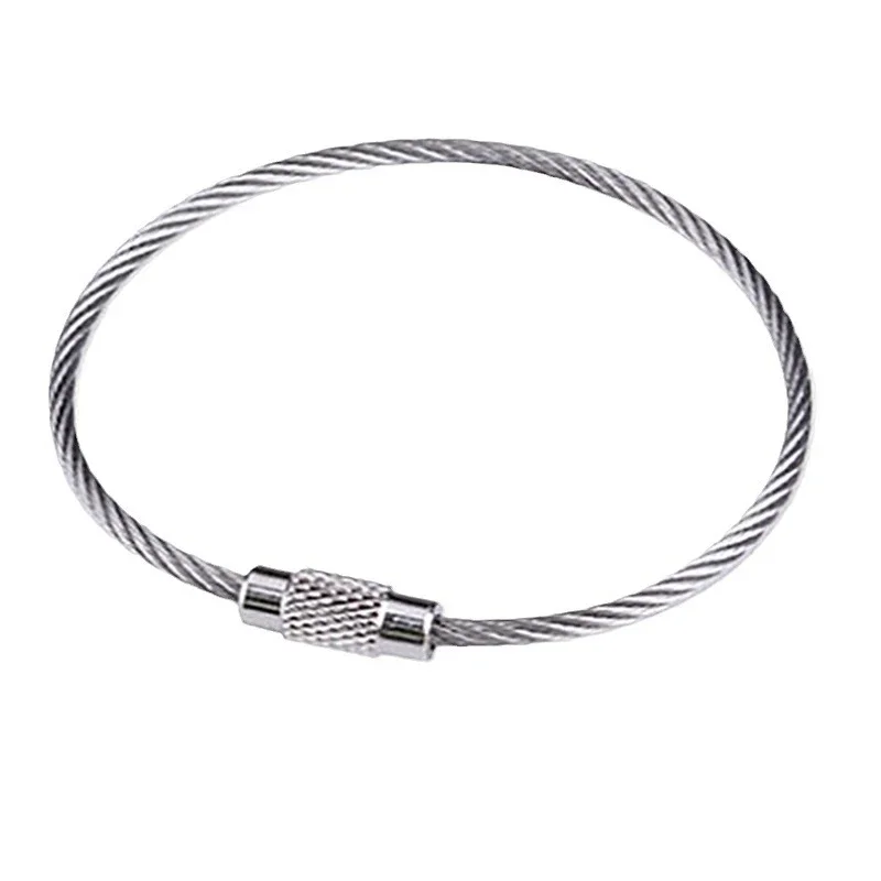 10Pcs Wire Rope Key Chain Stainless Steel Wire Keychain Carabiner Cable Key Ring Outdoor Hiking image 6