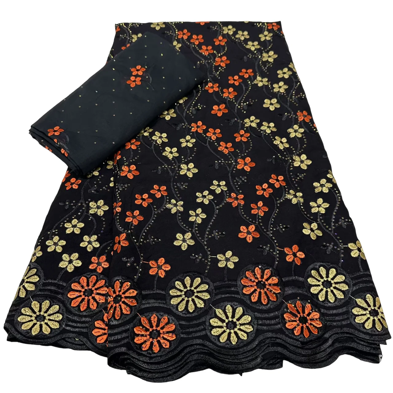 

Черный 5 + 2 ярда/комплект, высокое качество, африканская швейцарская вуаль, кружево для свадьбы, 100% хлопок, ткань с вышивкой, Нигерия, шитье свадебного халата