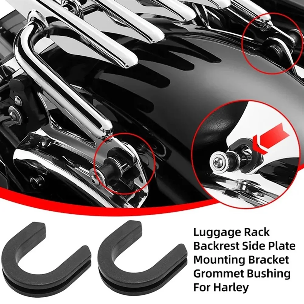 Motorcycle Universal Sissy Bar Luggage Rack Backrest Bracket Grommet Bush For Harley Touring Softail Sportster 52682-09 52300474