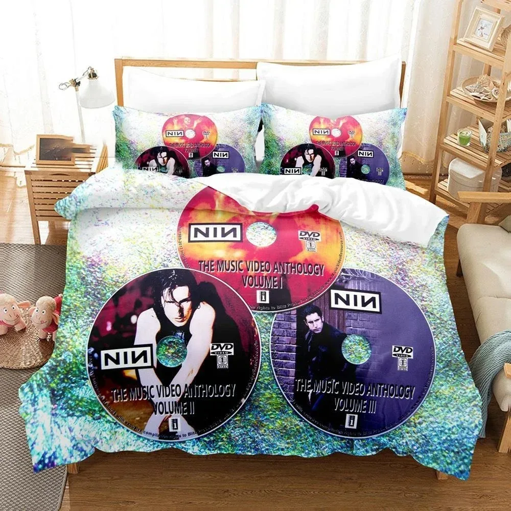 

3D Printed Nine Inch Nails NIN Comfortable Duvet Quilt Cover Pillowcase Bedding Set Children Bedroom Decoration Home Textile